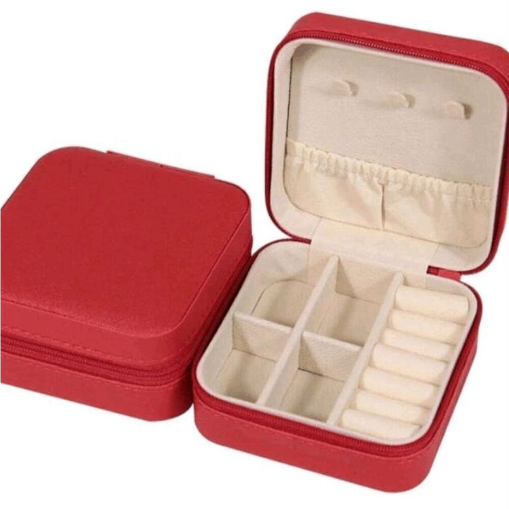 Ladies Red Jewelry Travel Case